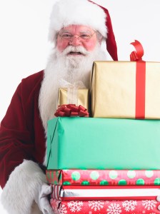 Santa Claus with Armload of Presents