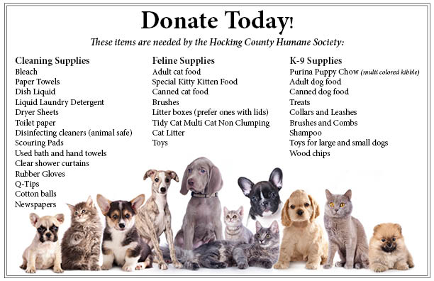 Hocking County Humane Society Donation List